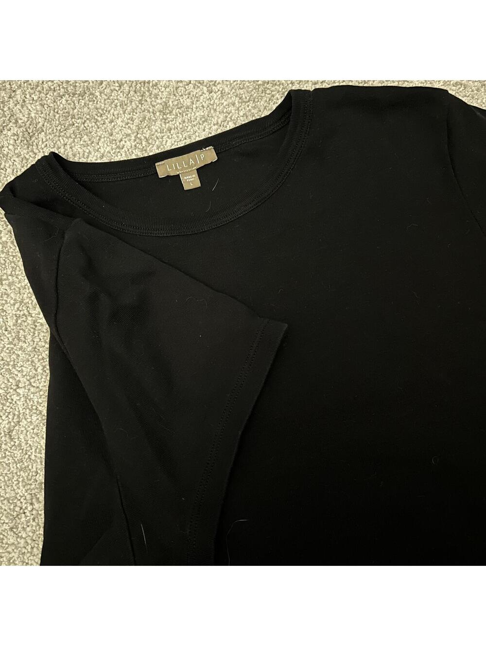 Lilla P Black - Women’s size M/L Fitted Short Sleeve Crew Neck T-Shirt